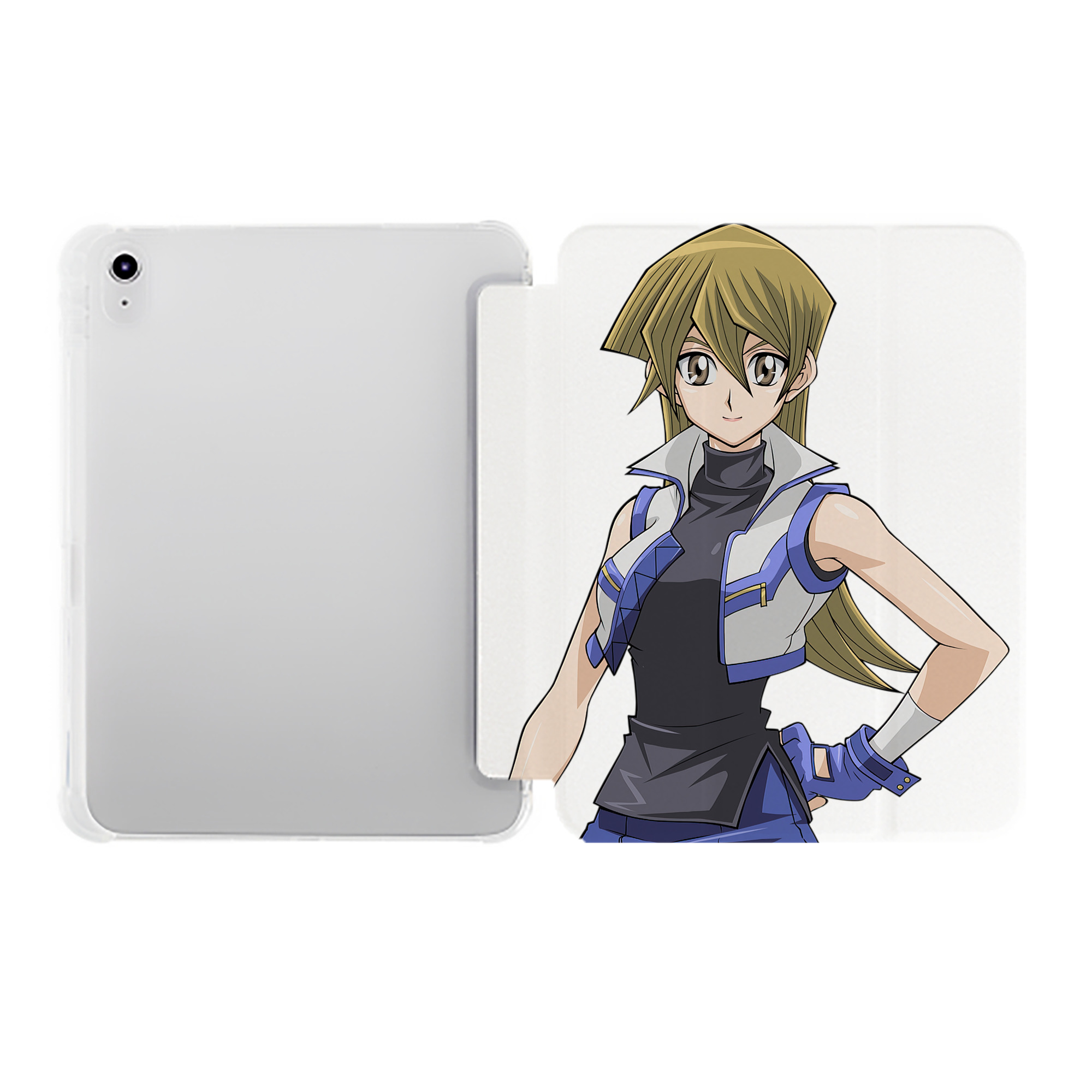 （画像用） 遊☆戯☆王 Yu-Gi-Oh! IPad ケース ペン収納付き 三つ折りスタンド PUレザー×シリコン 対応機種9.5/10.5/10.9インチ